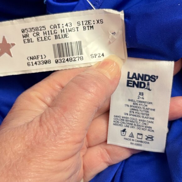 Lands End High Leg High Waisted Bikini Swim Bottoms - Size: XXS / XXXS (Altered) - Picture 6 of 9